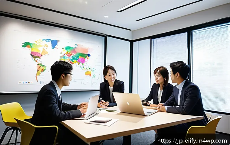 복잡한 과제를 작은 단계로 나누는 기법 - A modern Japanese office scene where a diverse group of young professionals, dressed in business cas...