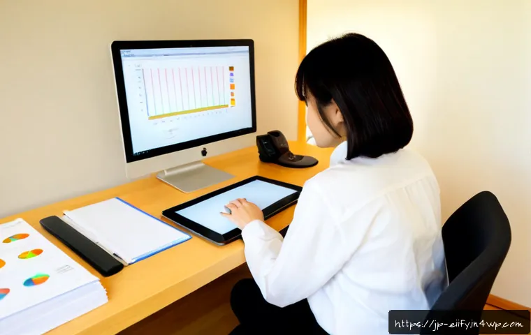 복잡한 주제를 위한 온라인 리소스 활용 가이드 - Photorealistic Japanese home office scene, a middle-aged Japanese woman calmly researching a complex...